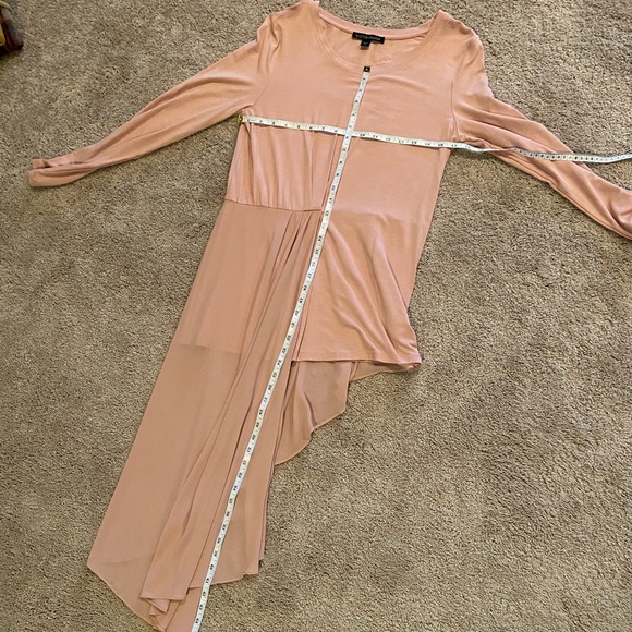 NWOT Boston Proper Chiffon Overlay Long Sleeve Top (M) - DUSTY ROSE COLOR - Picture 2 of 7